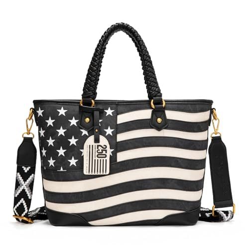 🔥LAST DAY 49% OFF - Montana West Vintage American Flag Tote Bag