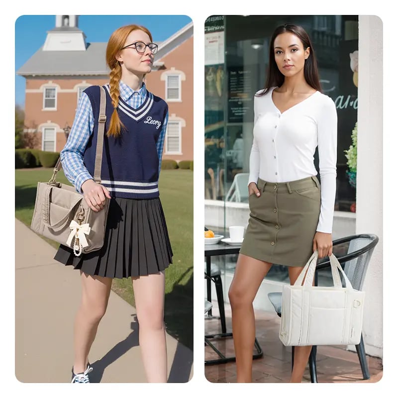 🔥LAST DAY 49% OFF - Women's Crossbody Bag/Tote Handbags with Zipper/Detachable Shoulder Strap
