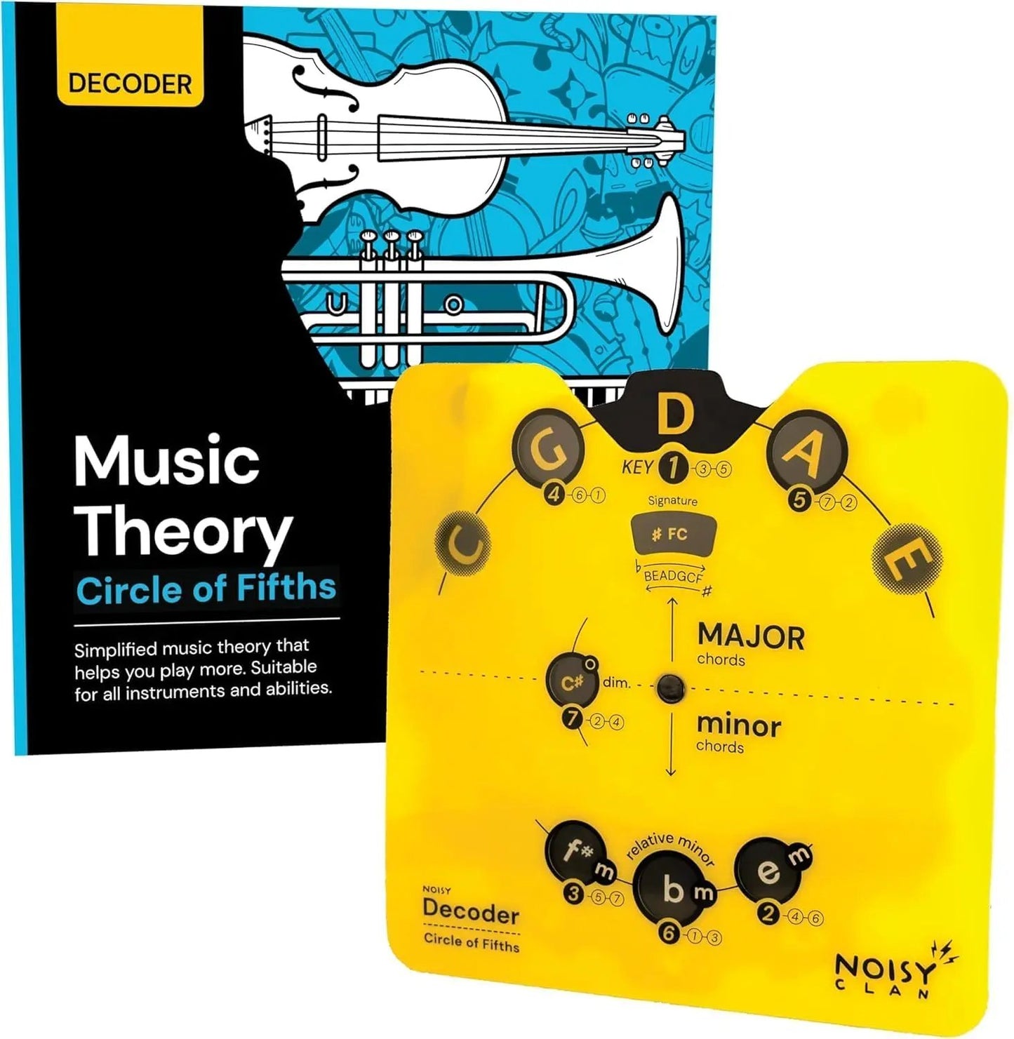 🎵 Master Music Theory Faster | Circle of Fifths Decoder & 36-Page Workbook Set
