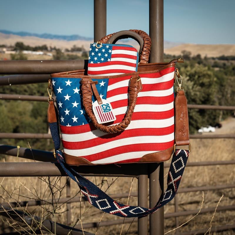 🔥LAST DAY 49% OFF - Montana West Vintage American Flag Tote Bag