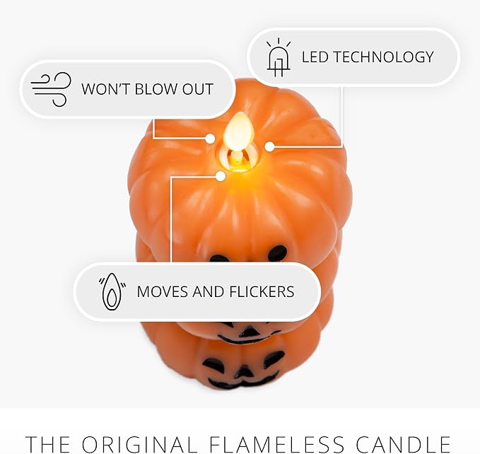 Stacked Jack-o-Lantern Flameless LED Wax Candle 🎃
