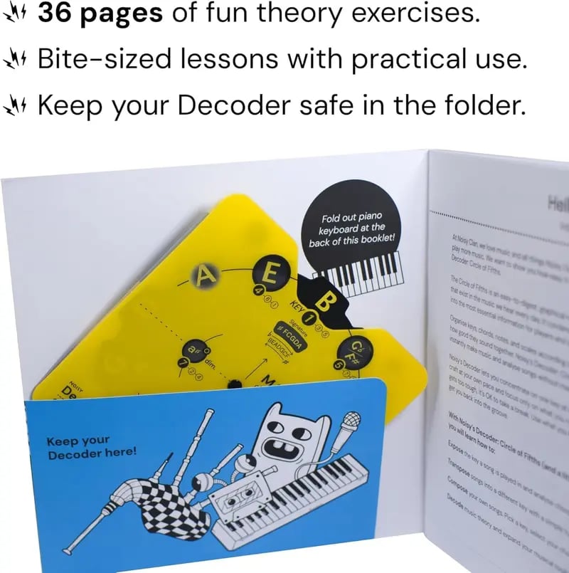 🎵 Master Music Theory Faster | Circle of Fifths Decoder & 36-Page Workbook Set